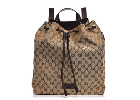 gucci drawstring backpack monogram gg beige/brown|gucci backpacks bootleg.